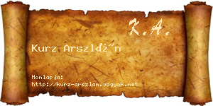 Kurz Arszlán névjegykártya
